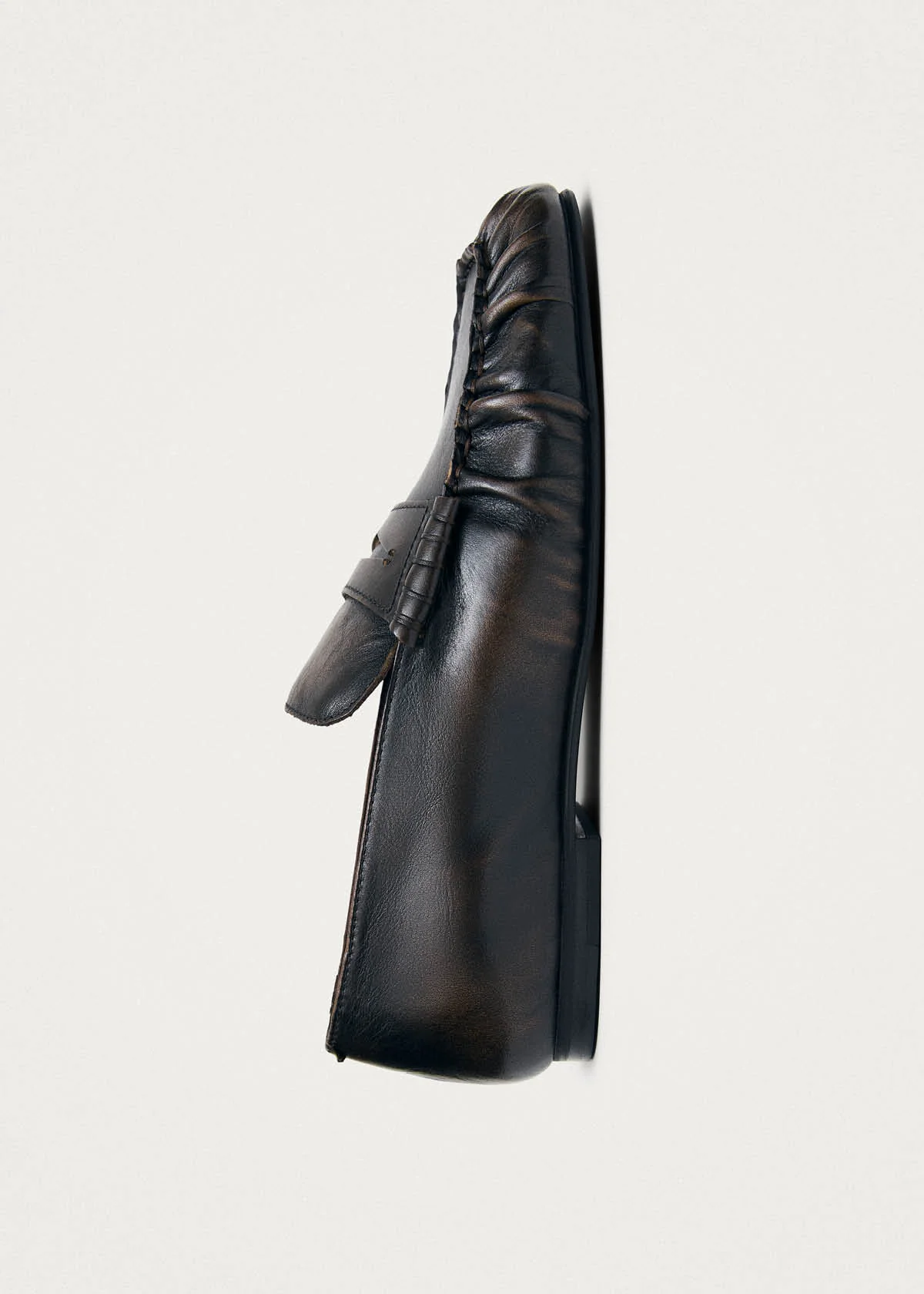 Aven Vintage Effect Brown Leather Loafers