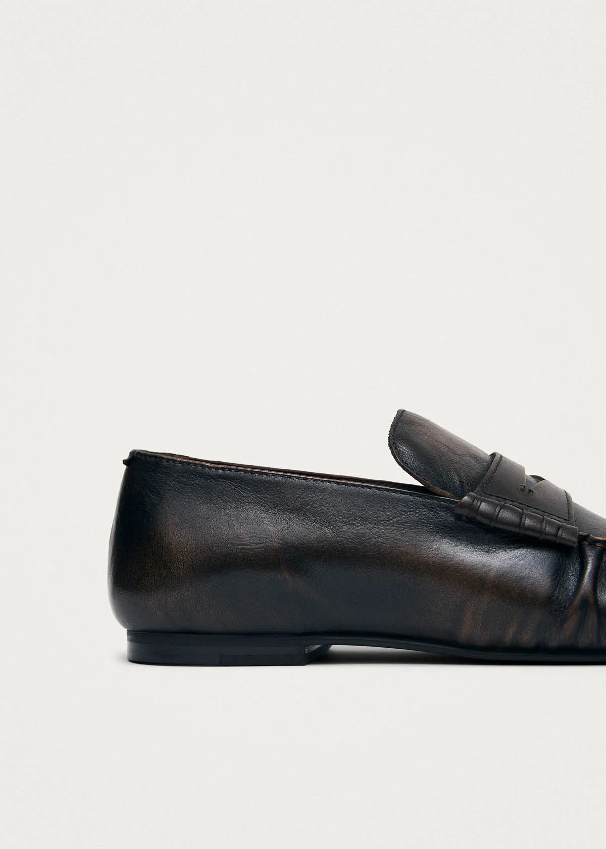 Aven Vintage Effect Brown Leather Loafers