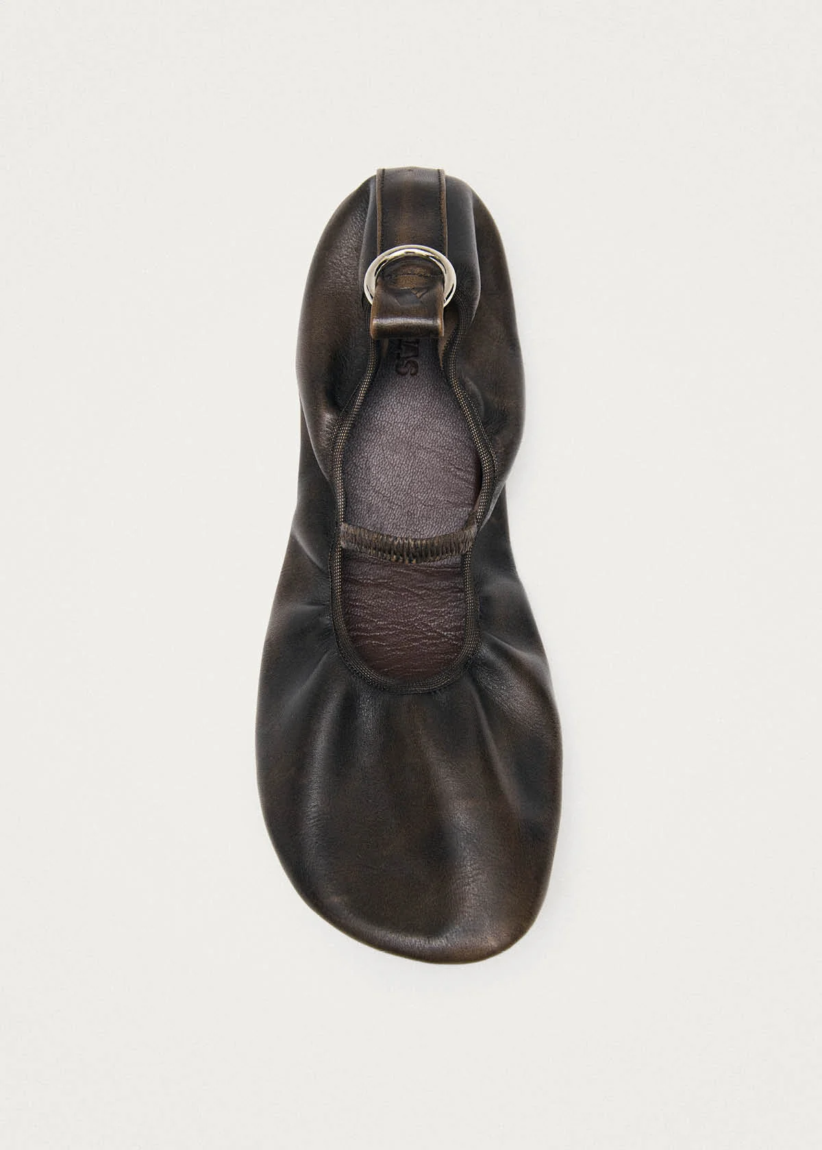 Naira Barefoot Vintage Effect Brown Leather Ballet Flats
