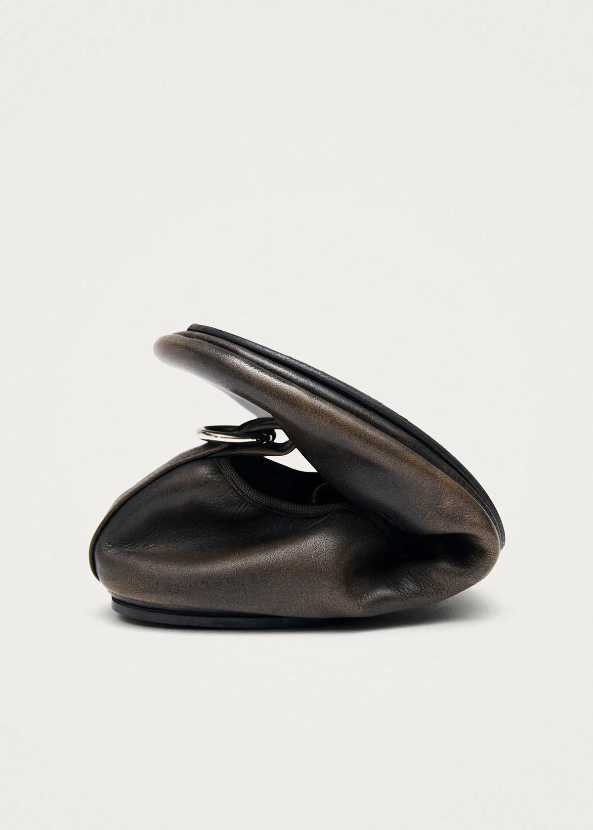 Naira Barefoot Vintage Effect Brown Leather Ballet Flats