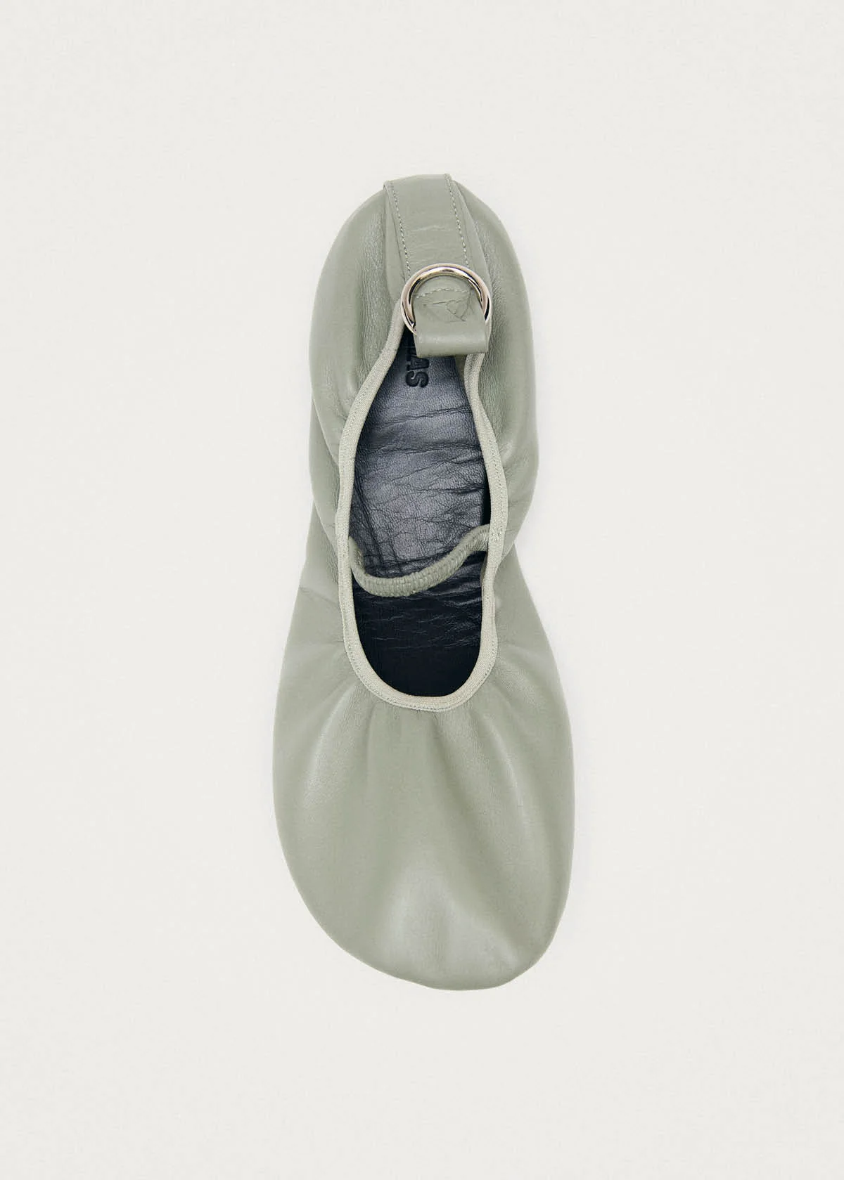 Naira Barefoot Green Leather Ballet Flats