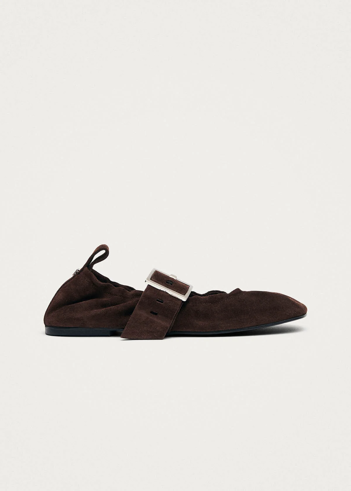 Sarea Suede Brown Leather Ballet Flats