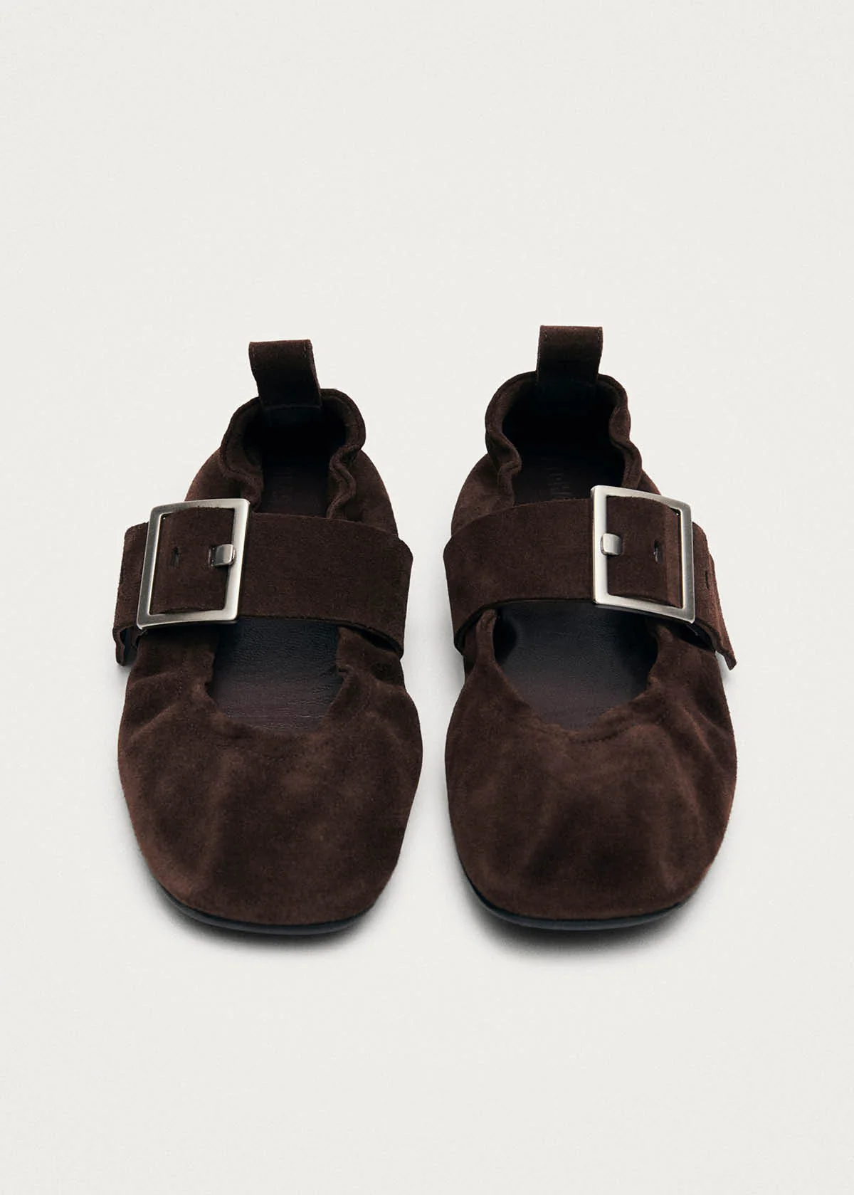 Sarea Suede Brown Leather Ballet Flats
