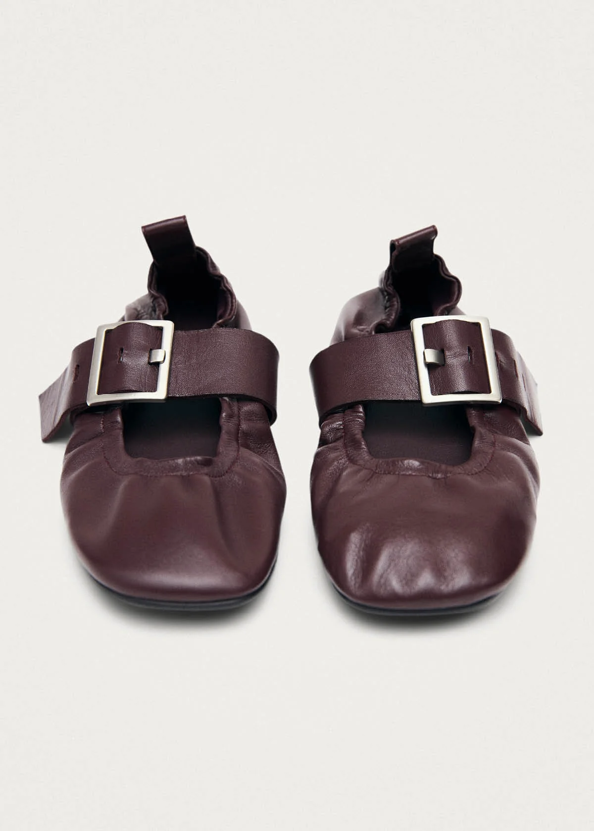 Sarea Burgundy Leather Ballet Flats