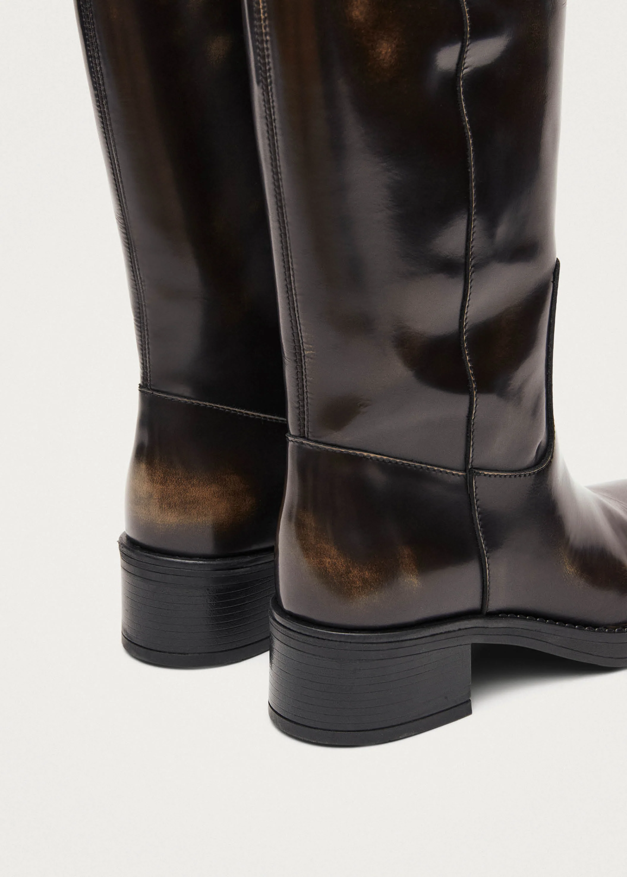 Sajan Vintage Effect Brown Leather Boots