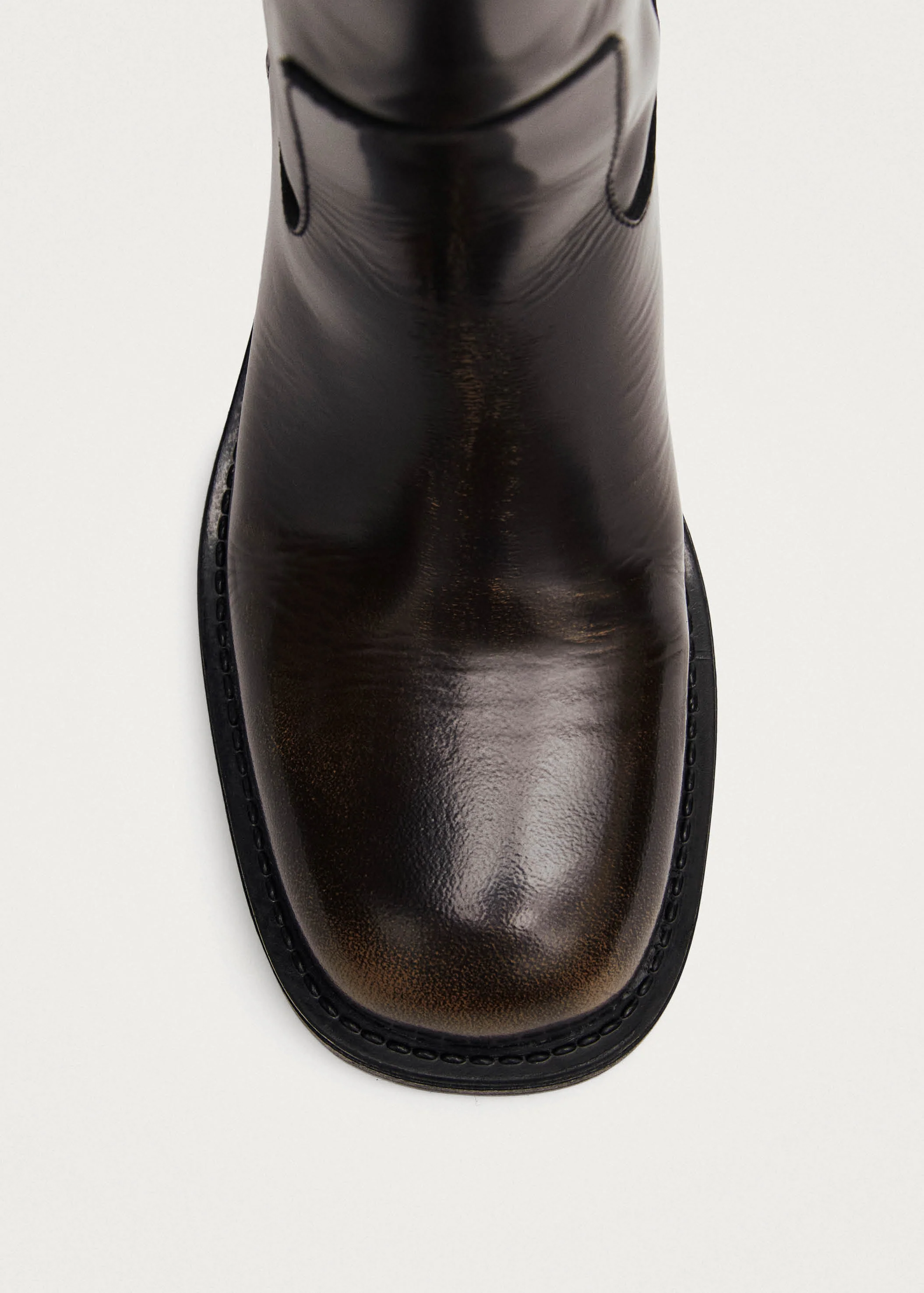 Sajan Vintage Effect Brown Leather Boots
