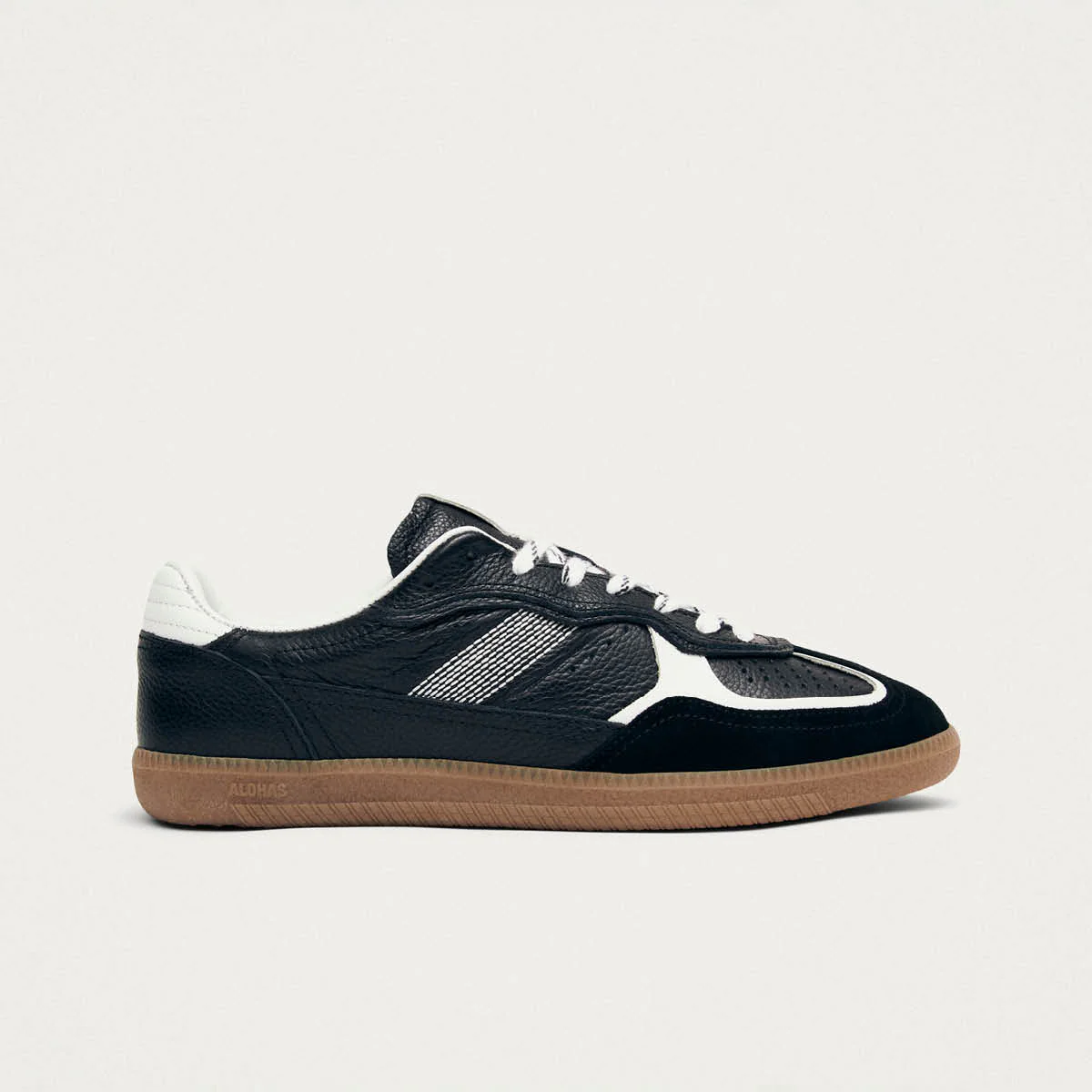 Tb.490 Rife Grain Black & White Leather Sneakers